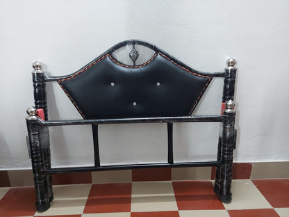 Bowzar Dhanush Model Double Bed Size 4X6.5 Feet Metal Bed Black