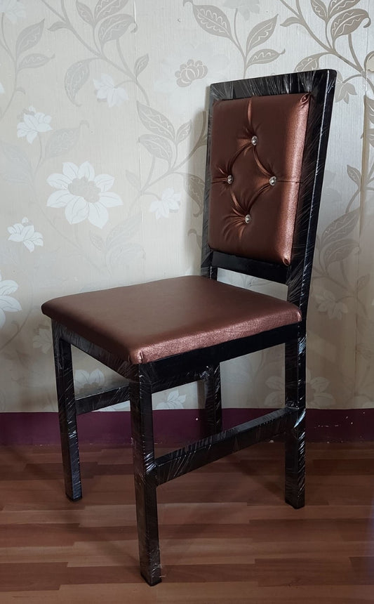 Bowzar Heavy Quality Metal Chair for Dining and Restaurant With Cushion Black