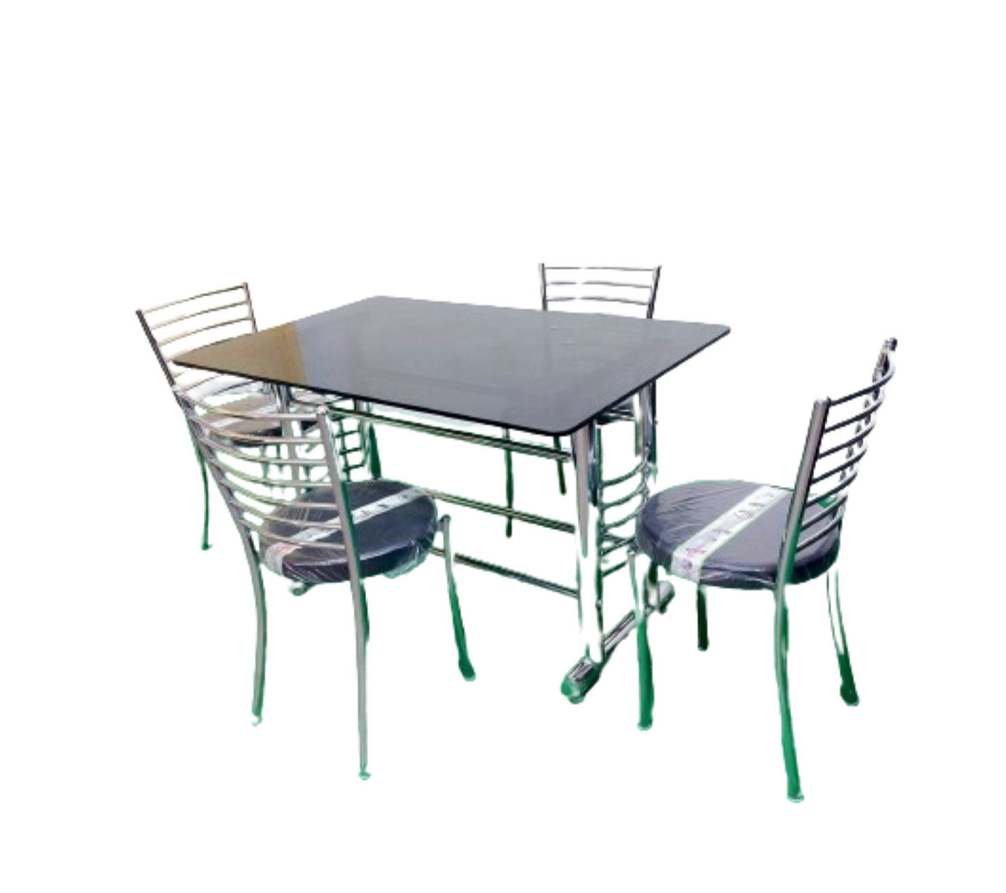 Bowzar Jali Stainless Steel Table Restaurant Dining Table Set 4 Seater