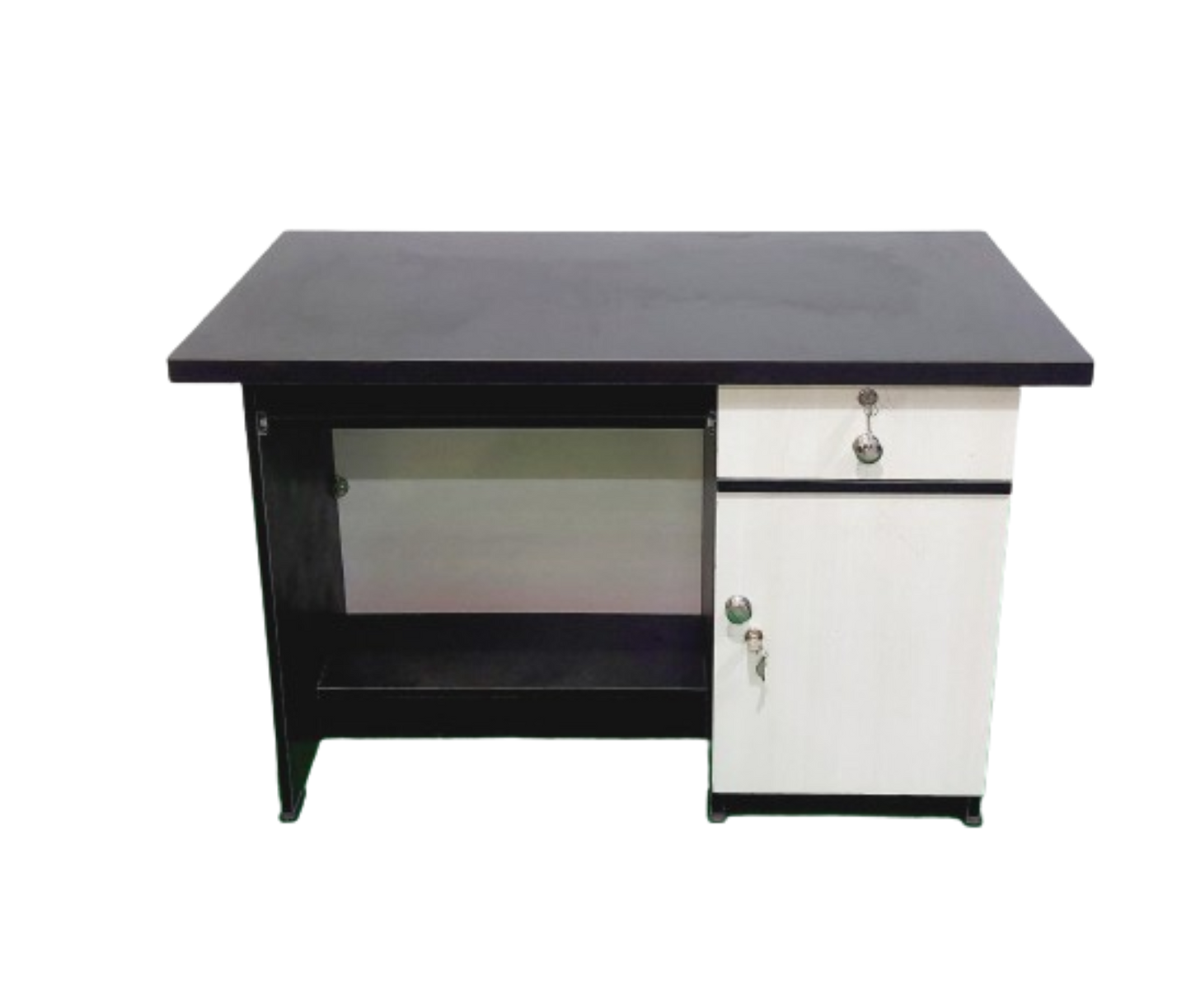 Bowzar Wooden Office Table 4X2 Feet Black and White