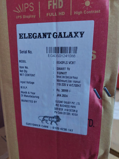 Elegant Galaxy 43 Inch LED TV SMART Android Full HD TV