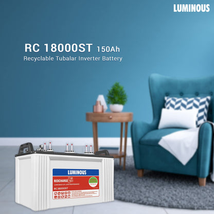 Luminous RC18000ST 150AH Short Tubular Battery 36 Months Warranty