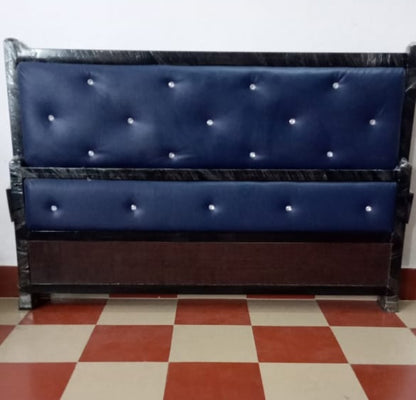 Bowzar NM Metal Bed King Size 6X6.5 Feet Navy Blue Mattress Not Included