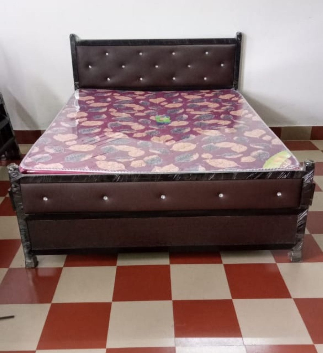 Bowzar NM Metal Bed Queen Size 5X6.5 Feet Coffee Mattress Not Included
