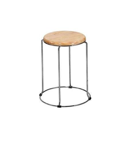 Bowzar Comfortable Metal Wooden With Round Seat for Kitchen,Cafeteria,Home,office Solid Wood Bar Stool