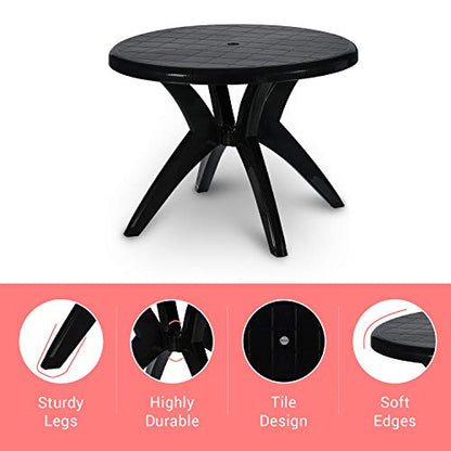 Supreme Marina 4 Seater Plastic Contemporary Round Dining Table for Home
